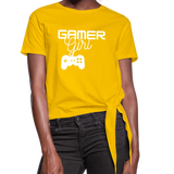 Gamer Girl Knotted T-Shirt - sun yellow