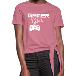 Gamer Girl Knotted T-Shirt - mauve