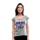 Geek Chic Women's Roll Cuff T-Shirt - heather gray