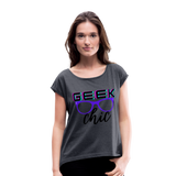 Geek Chic Women's Roll Cuff T-Shirt - navy heather