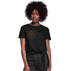 Geeky Gorgeous Women's Knotted T-Shirt - black