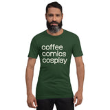 coffee comics cosplay unisex tee green