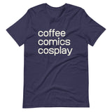 coffee comics cosplay unisex tee navy